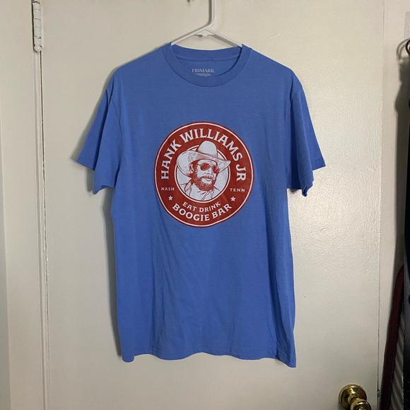 Source Unknown Other - Royal Blue Short Sleeve Tee with Hank Williams Jr Logo